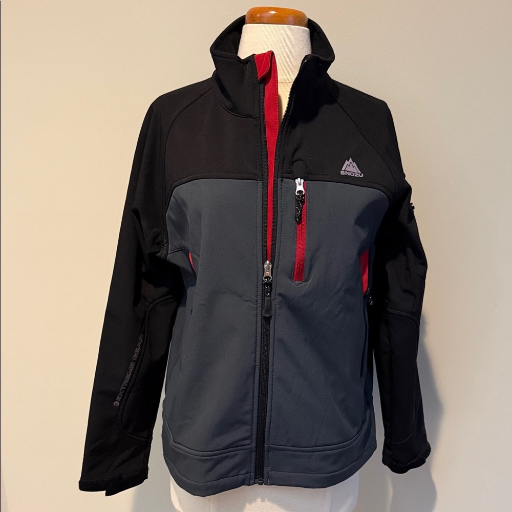 Snozu Black, Gray & Red Softshell Jacket